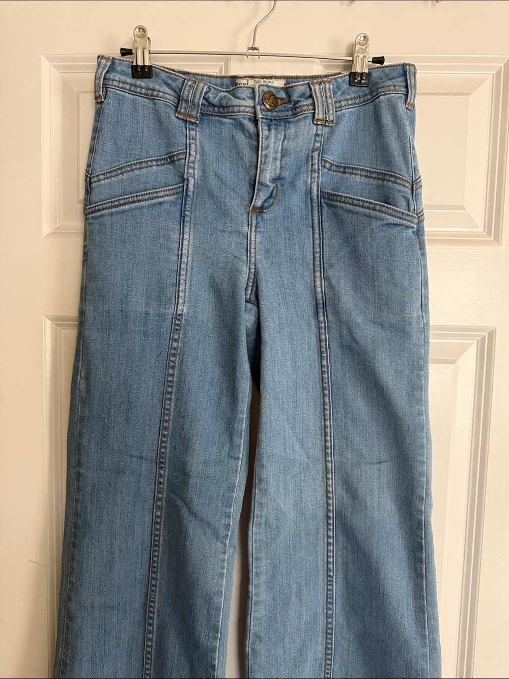 Free People Light Blue High-Rise Wide-Leg Jeans EUC ~ Sz. 29 (8) - Picture 2 of 7